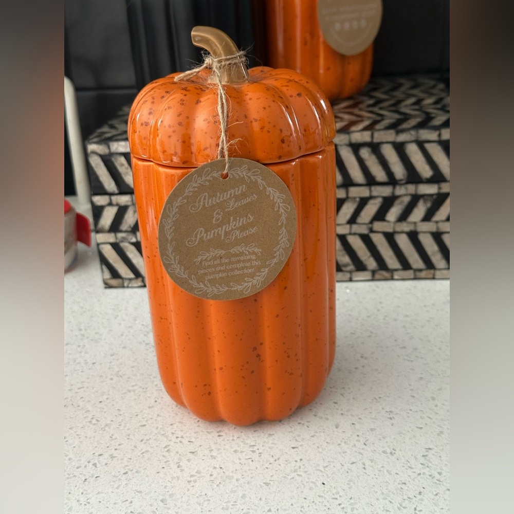 Ceramic Pumpkin Jar (MEDIUM) • NWT